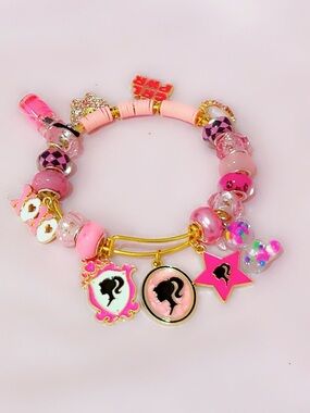 Pink Charm Bracelet with Silhouette Charms